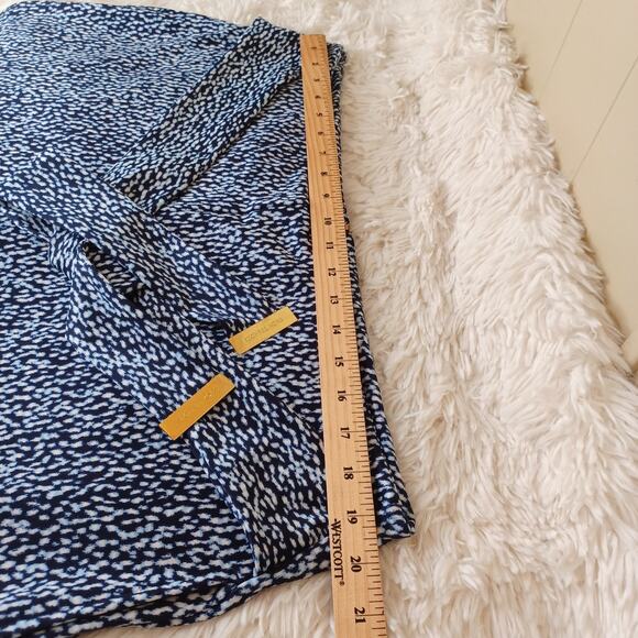 Michael Kors Women’s Wide Leg Cropped Dress Pants Navy with design-Sash belt 2X - Picture 8 of 11